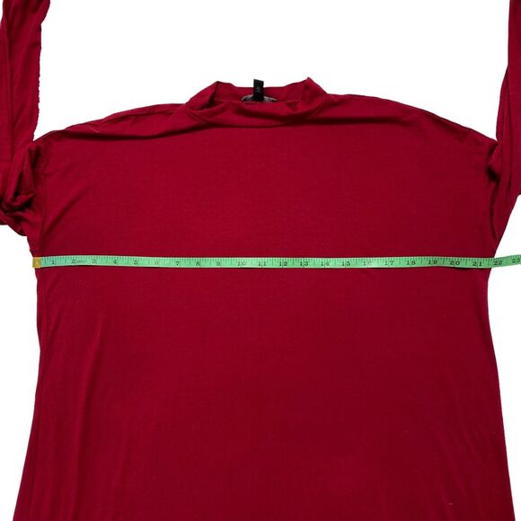 EILEEN FISHER Viscose Jersey Red High Neck Long Sleeve Top Size XS Stretch - Picture 8 of 10
